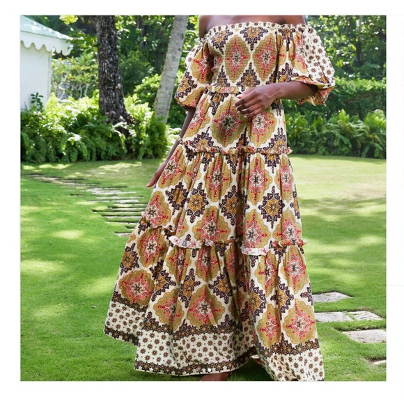 Cara Cara Tie-Detailed Cotton-Voile Dress with Shirred Bodice & Ruffled Skirt - Picture 4 of 10